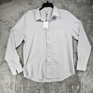Brandy Melville Men's Button Down Shirt - Light Gray
